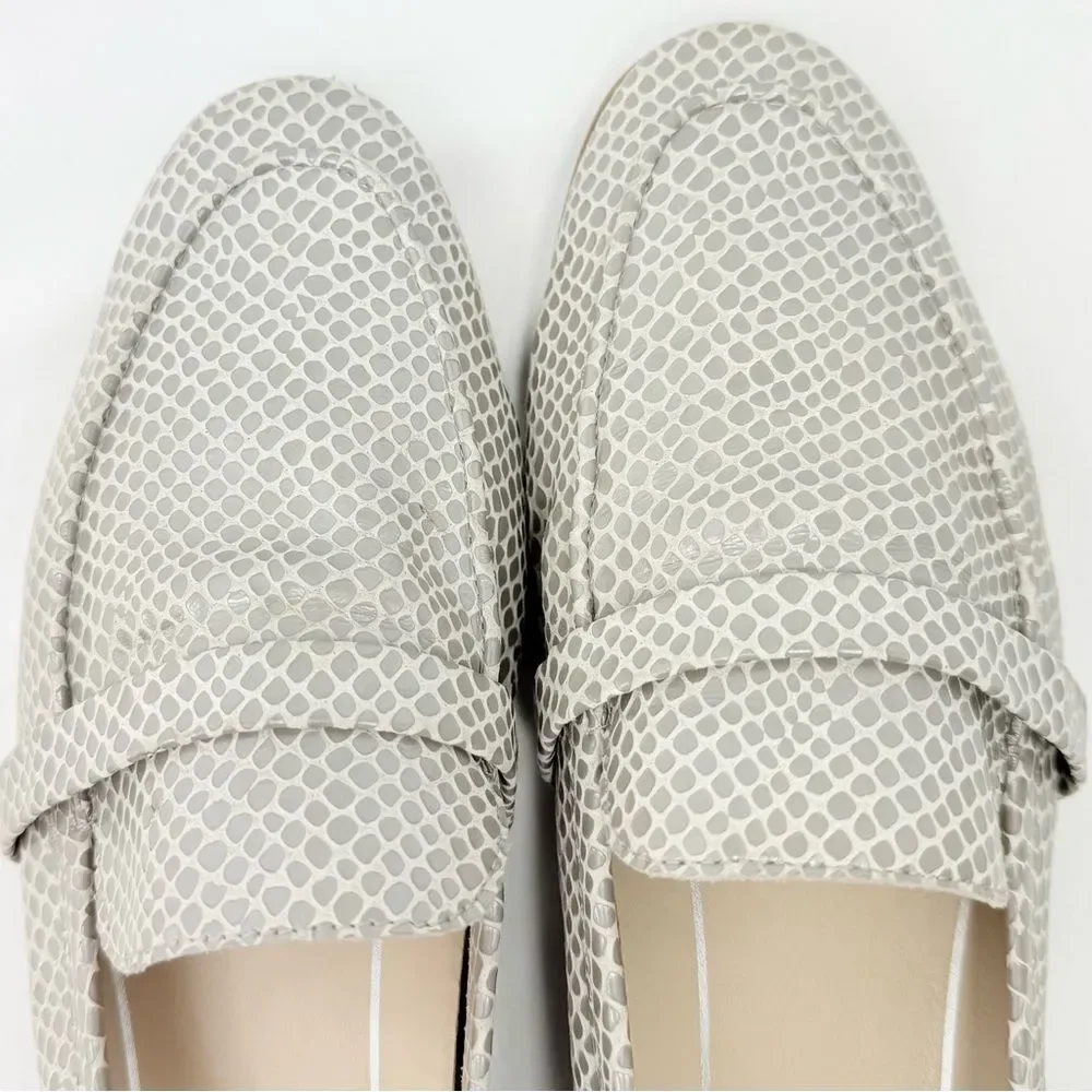 Vionic ZANA Gray Tan Lizard Print Slip On Orthotic Loafer Flats